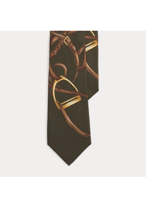Equestrian-Print Silk Tie