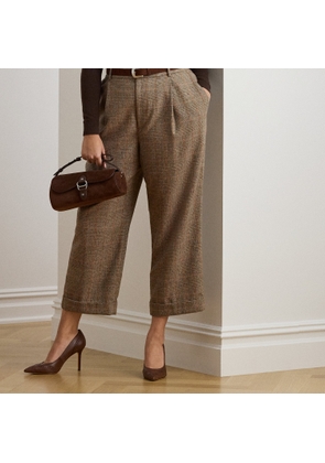 Curve - Glen Plaid Pleated Cropped Trouser