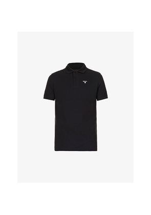 Mens Barbour Brand-Embroidered Ribbed-Trim Regular-Fit Cotton-Piqué Polo Shirt