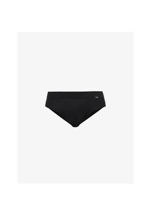 Mens Hanro Logo Stretch-Jersey Briefs