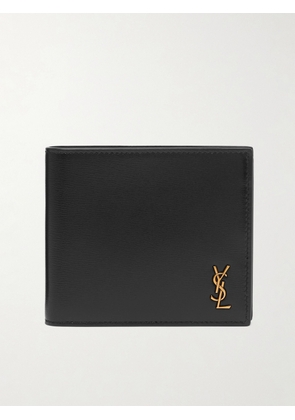 SAINT LAURENT - Logo-Appliquéd Leather Billfold Wallet - Men - Black