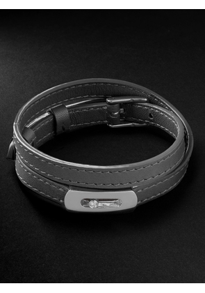 Messika - My Move White Gold, Diamond and Leather Bracelet - Men - Black - L