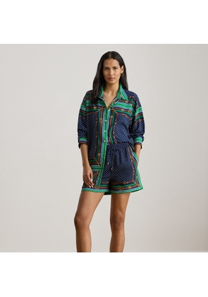 Belting-Print & Polka-Dot Drawcord Short