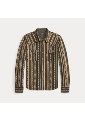 Slim Fit Jacquard-Knit Western Shirt