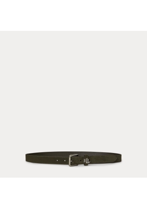 Logo-Keeper Suede Skinny Belt