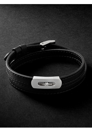 Messika - My Move White Gold, Diamond and Leather Bracelet - Men - Black - L
