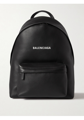 Balenciaga - Logo-Print Leather Backpack - Men - Black