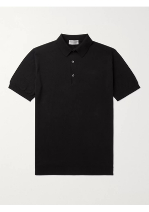 John Smedley - Adrian Slim-Fit Sea Island Cotton Polo Shirt - Men - Black - S