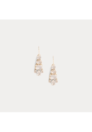 Gold-Plated Stone Chandelier Earrings