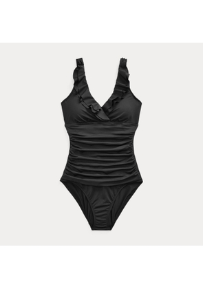 Ruffle-Trim Surplice One-Piece