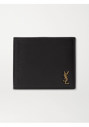 SAINT LAURENT - Logo-Appliquéd Leather Billfold Wallet - Men - Black