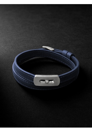 Messika - My Move Brushed-Titanium, Leather and Diamond Bracelet - Men - Blue - L