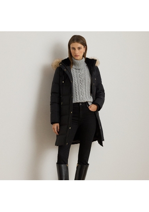 Faux-Fur-Trim Hooded Down Coat