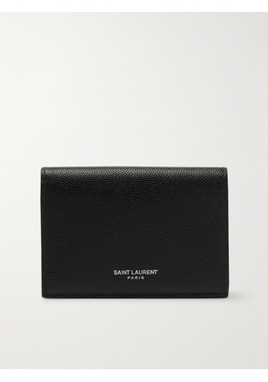 SAINT LAURENT - Pebble-Grain Leather Billfold Wallet - Men - Black