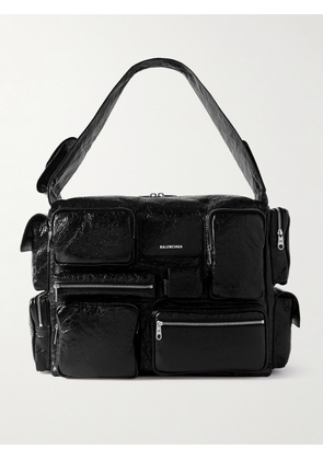 Balenciaga - Superbusy Large Cracked-Leather Tote Bag - Men - Black