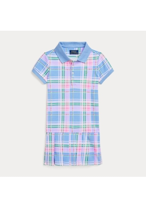 Plaid Cotton Mesh Polo Dress