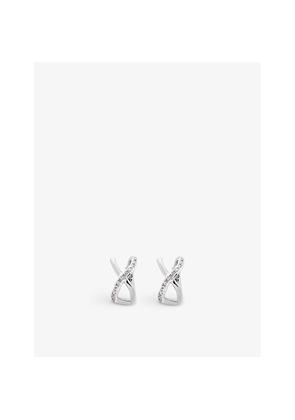 Womens Monica Vinader Riva Recycled Sterling-Silver and 0.03ct Diamond Stud Earrings
