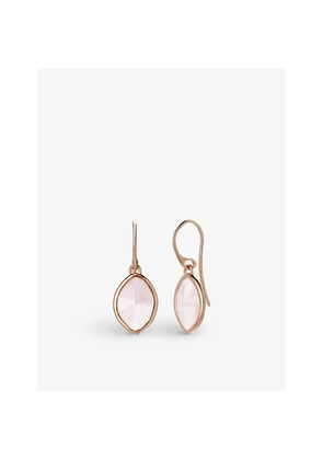 Womens Monica Vinader Petal 18ct Recycled Rose-Gold Plated Vermeil Sterling-Silver and Rose Quartz Earrings