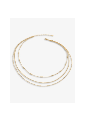 Womens Monica Vinader Layered Recycled 18ct Yellow Gold-Plated Vermeil Sterling-Silver Bead Chain Necklace