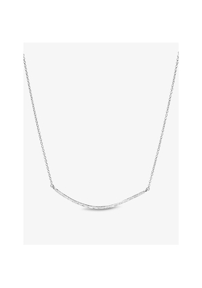 Womens Monica Vinader Riva Wave 18ct Recycled Sterling Silver and 0.05ct Diamond Necklace