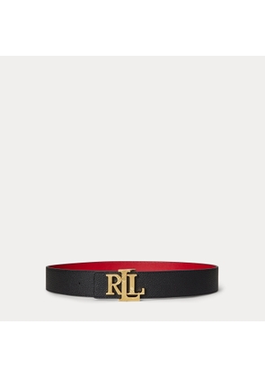 Logo Reversible Leather Wide Belt