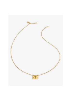 Womens Monica Vinader Evil Eye Recycled 18ct Yellow Gold-Plated Vermeil Sterling-Silver and Gemstone Pendant Necklace