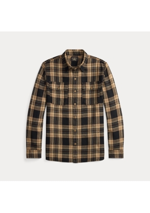 Plaid Cotton-Linen Workshirt