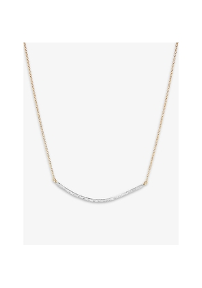 Womens Monica Vinader Riva Wave 18ct Recycled Yellow Gold-Plated Vermeil Sterling Silver and 0.05ct Diamond Necklace