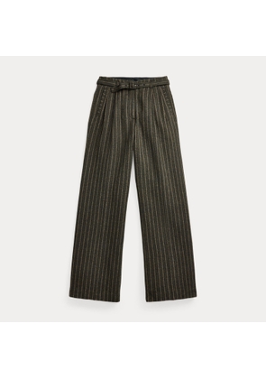 Striped Wool-Cotton Trousers