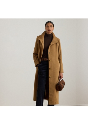 Wool-Blend Funnelneck Coat