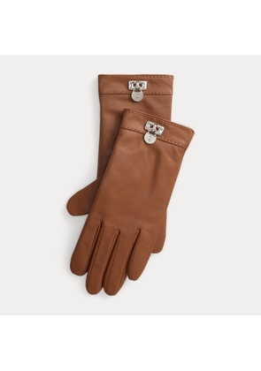 Padlock-Charm Sheepskin Tech Gloves
