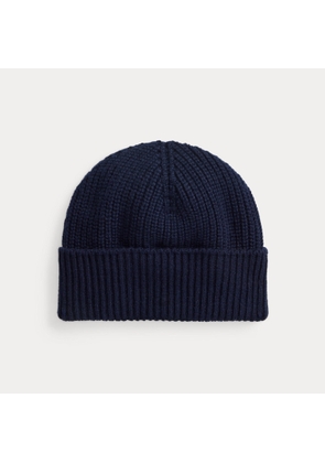 Rib-Knit Cashmere Beanie