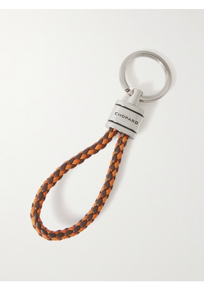 Chopard - Braided Leather and Silver-Tone Keyring - Men - Orange