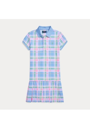 Plaid Cotton Mesh Polo Dress