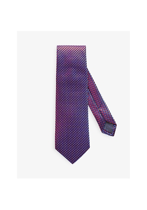 Mens Eton Geometric-Pattern Silk Tie