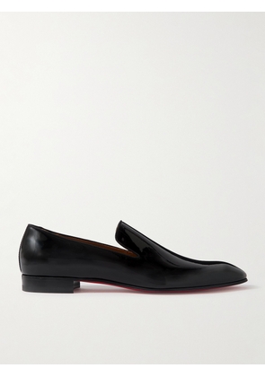 Christian Louboutin - Dandelion Grosgrain-Trimmed Patent-Leather Loafers - Men - Black - EU 39