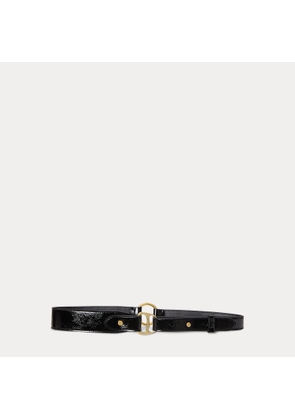 Equestrian D-Ring Patent Leather Belt