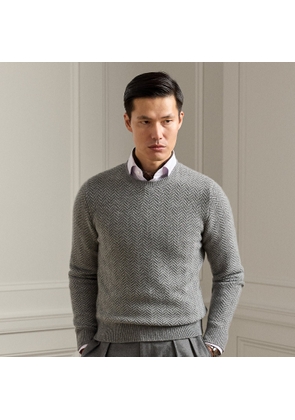 Textured Herringbone Cashmere Jumper