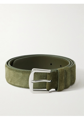 Loro Piana - 3.5cm Suede Belt - Men - Green - EU 85