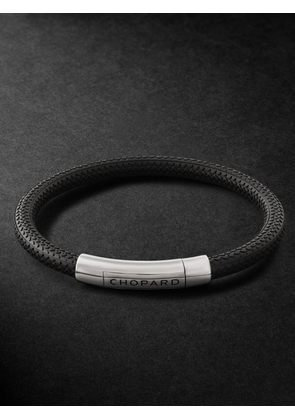 Chopard - Classic Racing Rubber and Silver-Tone Bracelet - Men - Black