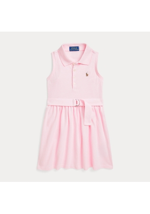 Belted Oxford Mesh Polo Dress