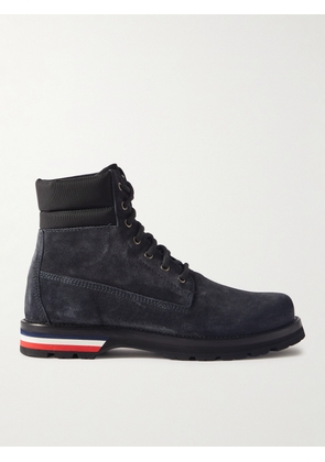 Moncler - Vancouver Canvas-Trimmed Suede Boots - Men - Blue - EU 40