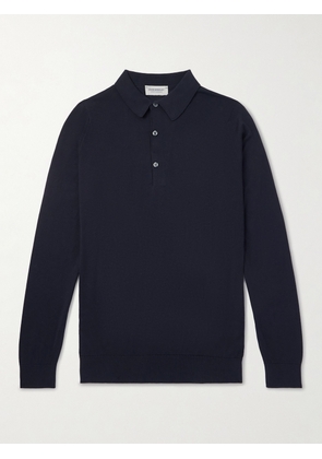 John Smedley - Bramwell Fine-Knit Cotton Polo Shirt - Men - Blue - S
