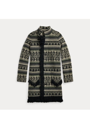 Wool-Cashmere Jacquard Duster Cardigan