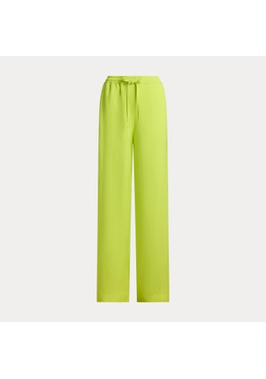 Twill Drawstring Wide-Leg Trousers