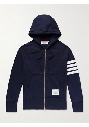 Thom Browne - Slim-Fit Striped Loopback Cotton-Jersey Zip-Up Hoodie - Men - Blue - 0