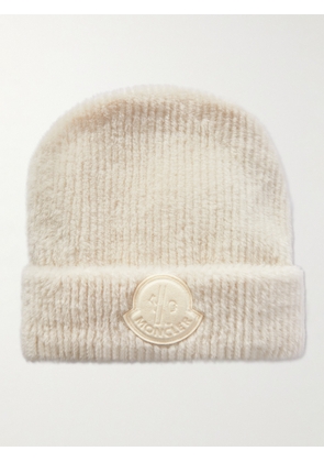 Moncler - Logo-Appliquéd Faux Fur Beanie - Men - Neutrals - M