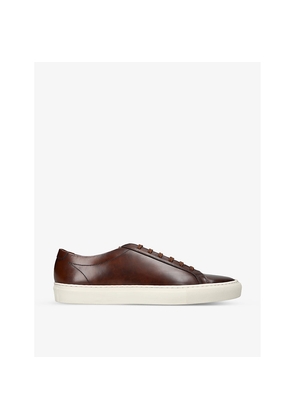 Mens Loake Sprint Contrast-Stich Leather Low-Top Trainers