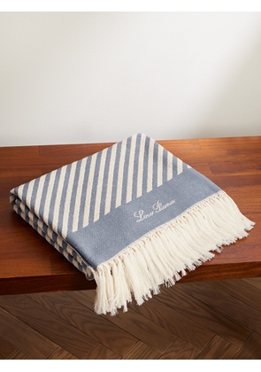 Loro Piana - Moai Fringed Striped Cotton-Bouclé Beach Towel - Men - Blue