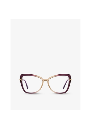 Womens Tom Ford Tr001665 Butterfly-Frame Acetate Optical Glasses